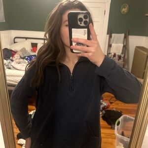 L.L. Bean Women's Dark Blue Half-Zip Sweatshirt